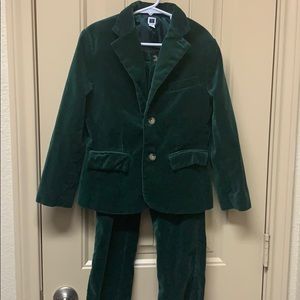 EUC Janie and Jack Green Velvet Suit